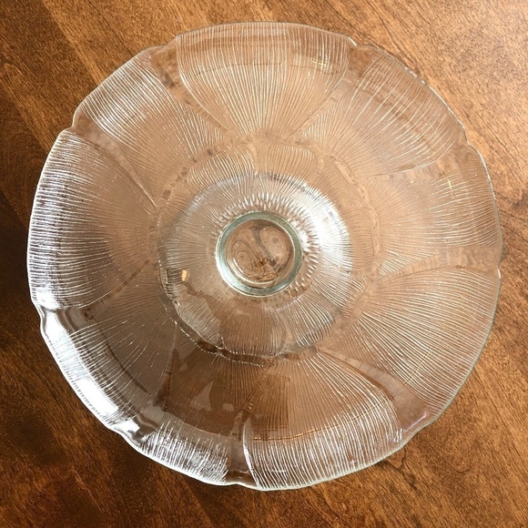 Arcoroc, France, FLEUR, Clear, Glass, Cake Stand, Vintage, 12.5" Nice Condition - Picture 2 of 11